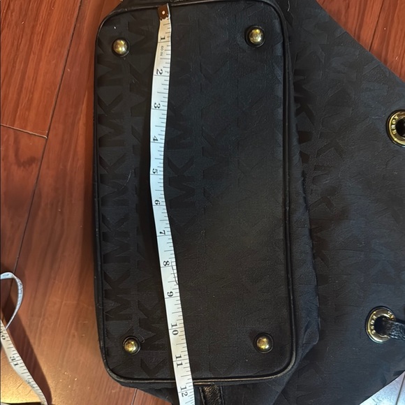 Michael Kors Black Shoulder Bag with Metallic Accents